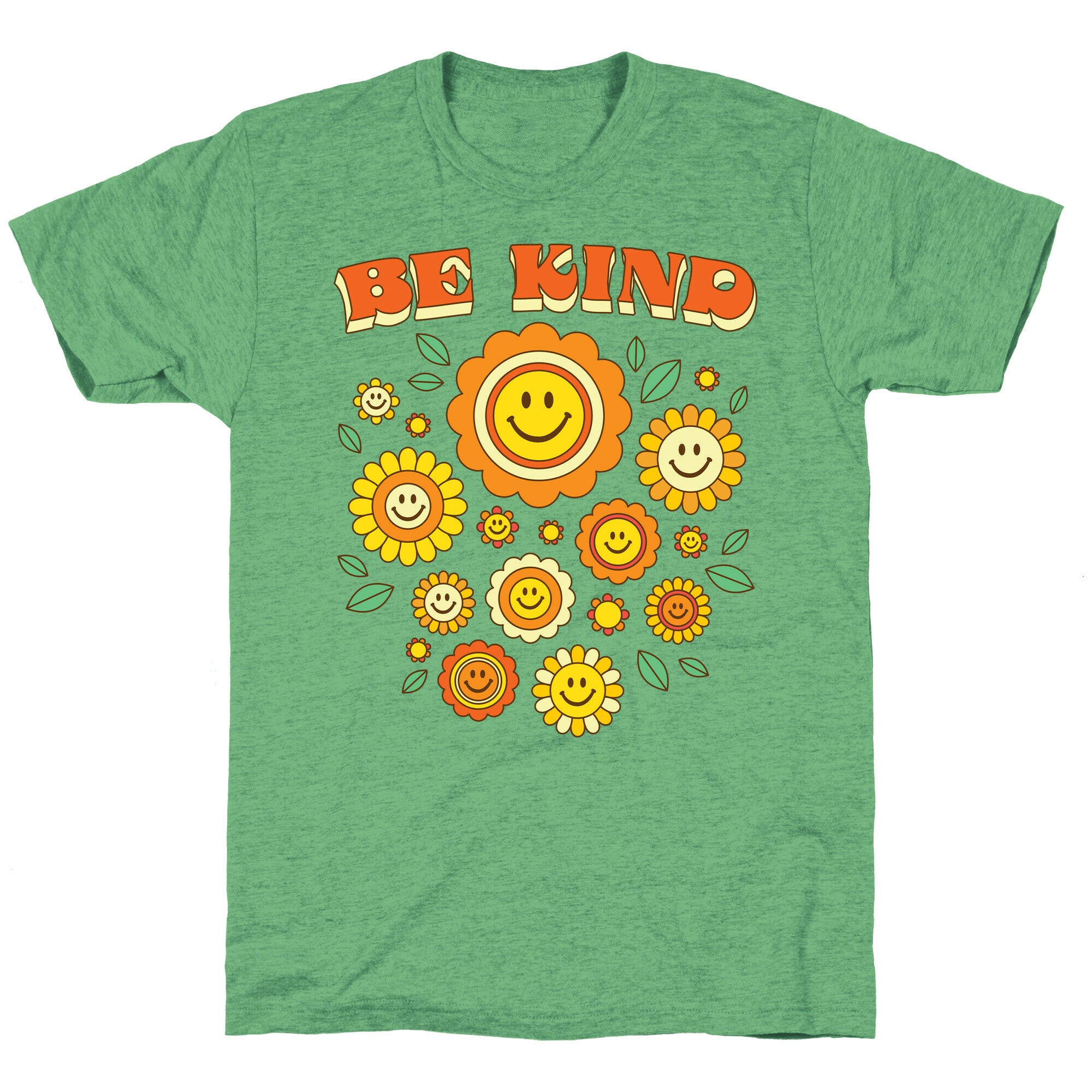 Be Kind Flower Power Smileys Unisex Triblend Tee